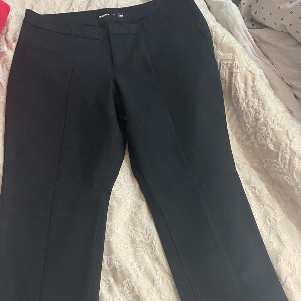 Old Navy Black Tailored Women's Dress Pants - Straight Leg split front soo cute